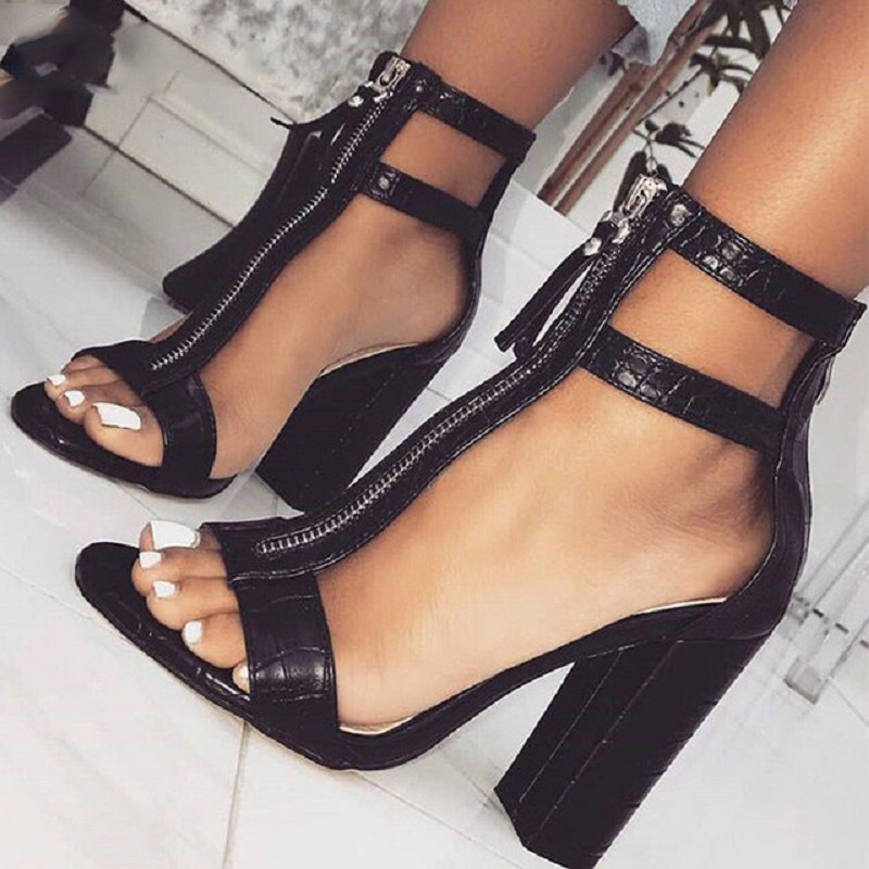 High Heels Sandals Women Pumps Ruffle Zipper Women Summer Shoes Fashion Black Square heel Zapatos Mujer
High Heels Sandals Women Pumps Ruffle Zipper Women Summer Shoes Fashion Black Square heel Zapatos Mujer
