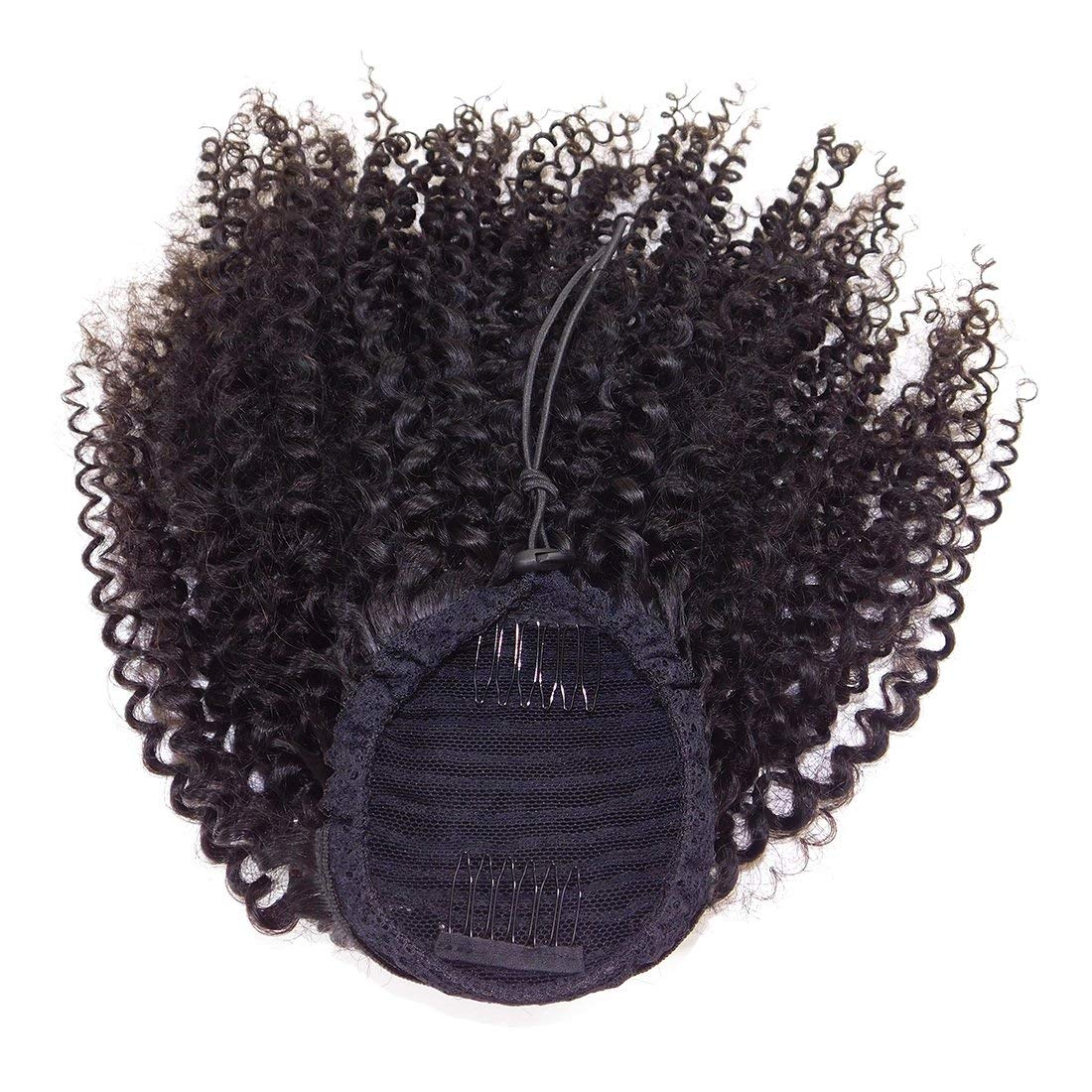 Afro Kinky Curly Ponytail For Women Natural Black Remy Hair 1 Piece 120g Clip In Ponytails Drawstring 100% Human Hair Extension