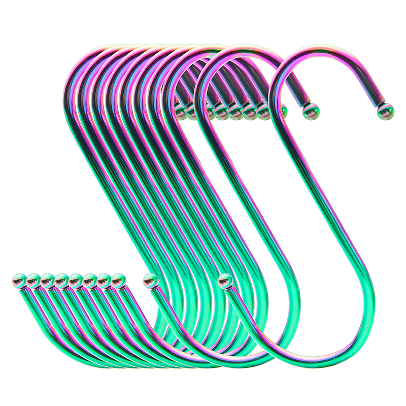 15 Pack Large Color Stainless Steel S Shaped Hooks Hanging Hangers for Kitchenware Round S Type Hooks(Rainbow Double Ball End)
15 Pack Large Color Stainless Steel S Shaped Hooks Hanging Hangers for Kitchenware Round S Type Hooks(Rainbow Double Ball End)