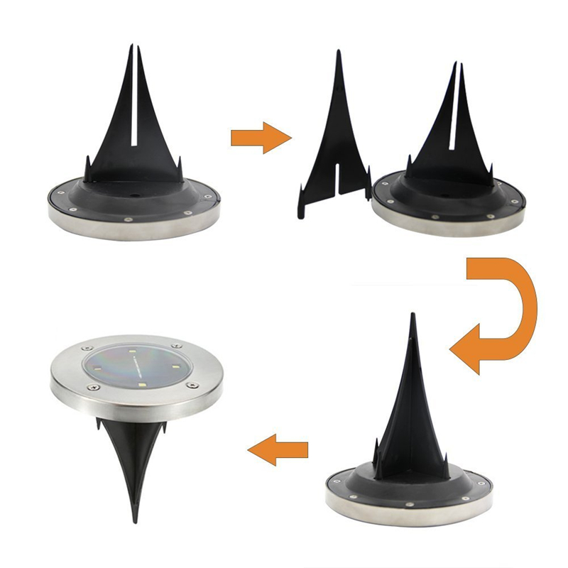 Solar Powered Ground Lights 4LED Solar Path Lamp Garden Pathway Outdoor In-Ground Lights for Yard Driveway Lawn Road