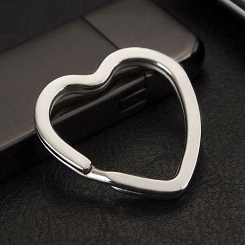 100pcs/lot Metal Pentagram Star Heart Key Holder Split Rings Keyring Keychain Loop Circle Hook Accessories Free Shipping