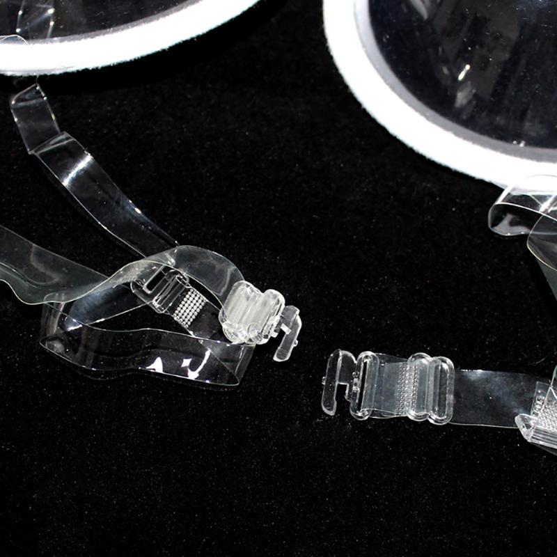Bras Transparent Disposable Clear Push Up Bra Strap Invisible Sexy Women Underwire Ultra-thin Gathering Plastic 3/4 Cup