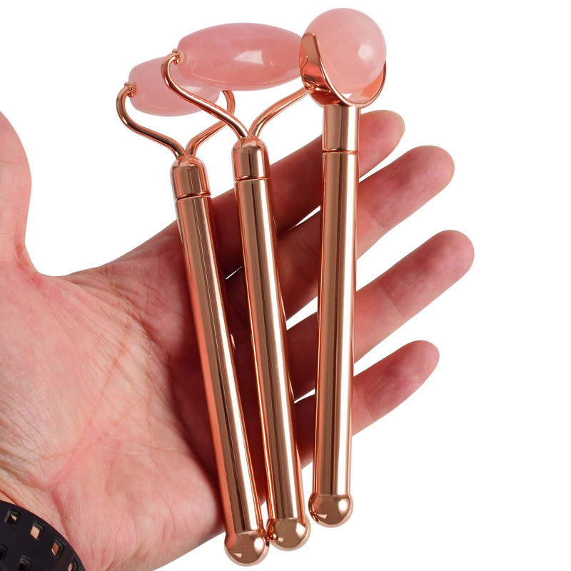 Portable Face Lift Massager Crystal Roller Set Facial Massage Jade Roller Natural Quartz Stone Beauty Roller Tool Girl Gift