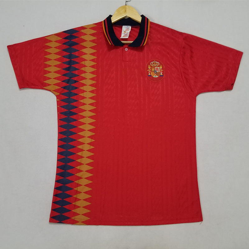 Spain Retro 1994 World cup Soccer Jerseys home red Guardiola LUIS ENSRIQUE XAVI 94 Spain classic vintage football shirt
Spain Retro 1994 World cup Soccer Jerseys home red Guardiola LUIS ENSRIQUE XAVI 94 Spain classic vintage football shirt