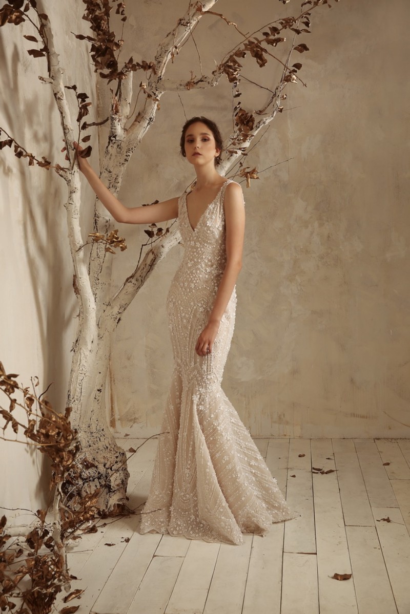 Tony Ward 2019 Mermaid Wedding Dresses With Detachable Train V Neck Lace Beaded Bridal Gowns 3D Floral Appliqued Plus Custom Wedding Dress