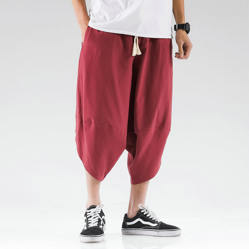 Summer Mens Cross Pants Streetwear Harem Pants Male Loose Chinese Style High Quality Men Casual Fashionable Large Size 5XL