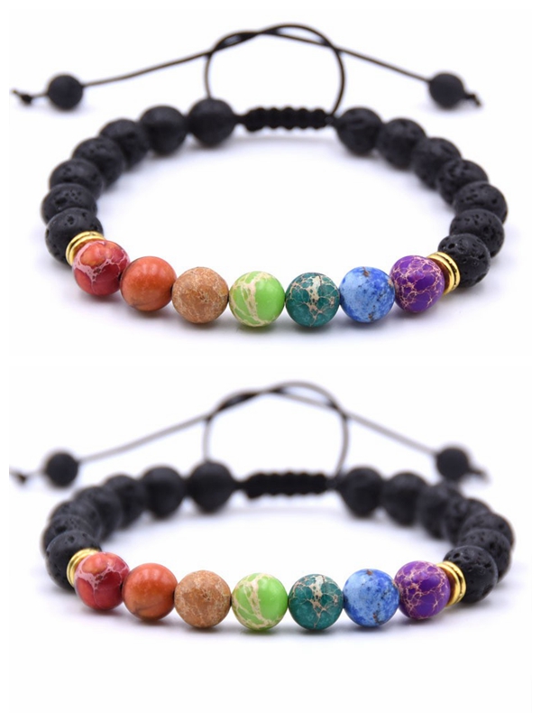 Seven Gems Men and Women Bracelets Adjustable Popular 2019 New Jewelry Essential Oil Diffusion Yoga