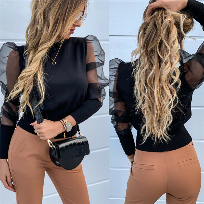 Mesh Panelled Designer Tshirts Women Club Vintage Sexy Slim Sheer Puff Sleeved Pullover Tshirts Fashion Women Tees, Black
Mesh Panelled Designer Tshirts Women Club Vintage Sexy Slim Sheer Puff Sleeved Pullover Tshirts Fashion Women Tees, Black