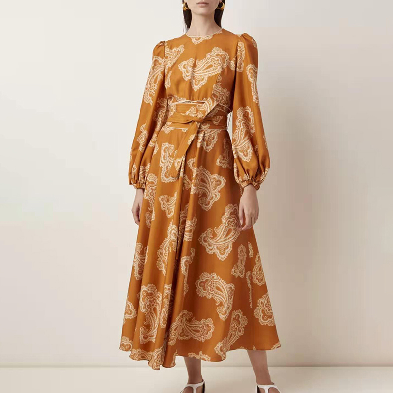 2020 Vintage Print Dress For Women Dresses Yellow Lantern Long Sleeve O Neck High Waist Lace Up Dresses Female Fashion Autumn New
2020 Vintage Print Dress For Women Dresses Yellow Lantern Long Sleeve O Neck High Waist Lace Up Dresses Female Fashion Autumn New