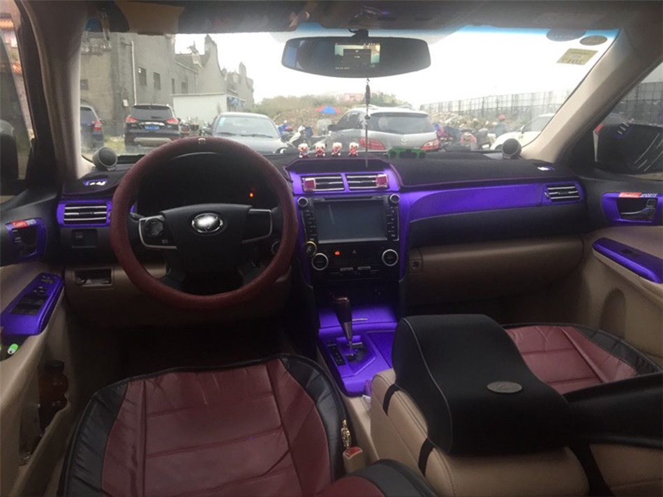 For Toyota Camry XV50 2012-2016 Interior Central Control Panel Door Handle 5DCarbon Fiber Stickers Decals Car styling Accessorie