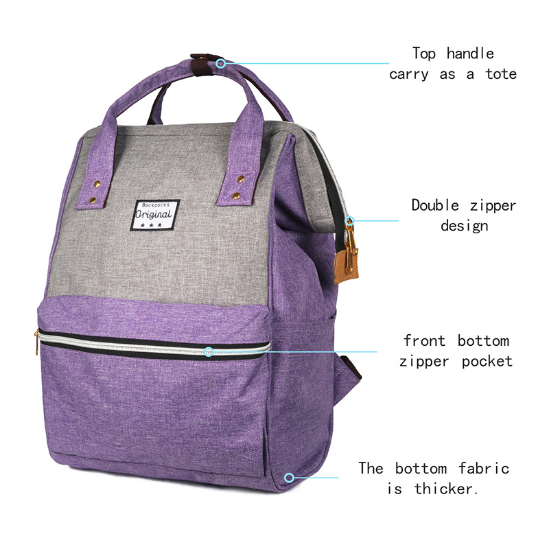 

Mummy Diaper Bag Baby Stroller Bag USB Charging Waterproof Maternity Nursing Nappy backpack Travel Bags, Lavender
