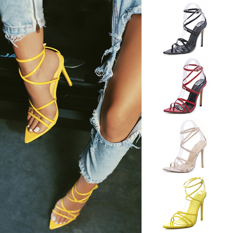 Fashion ladies sandals summer new pointed fish mouth cross with stilettos large size women's high heels . LX-062, Yellow
Fashion ladies sandals summer new pointed fish mouth cross with stilettos large size women's high heels . LX-062, Yellow