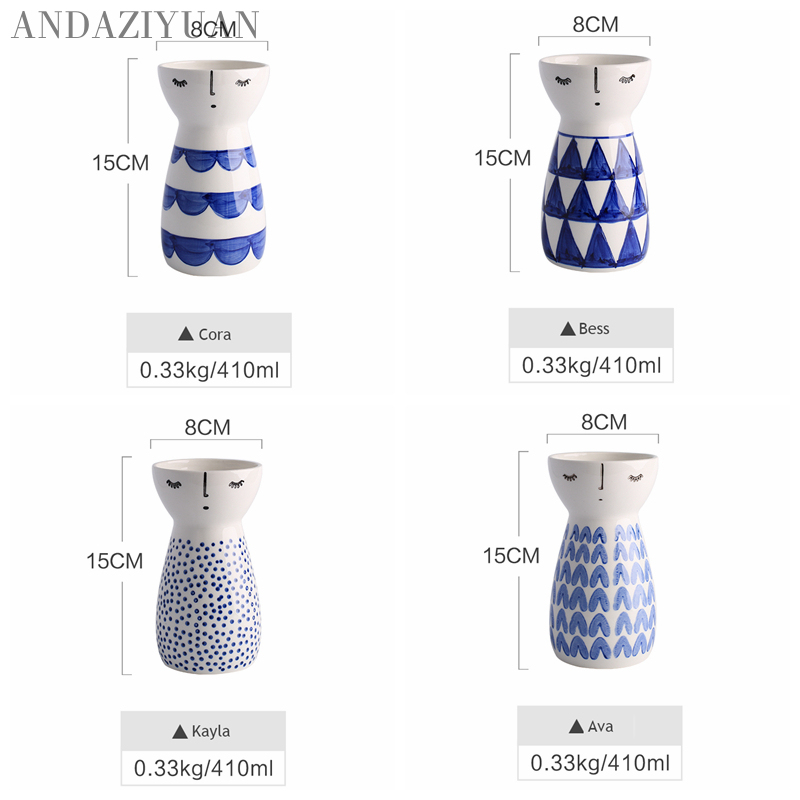 girl Vase Ceramic Home Decor Flower Pots Planters Porcelain Flower Vase Home Decor