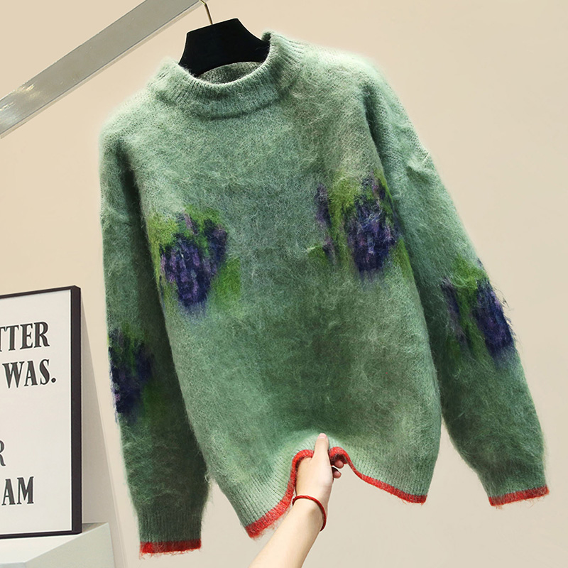 Sweater Women's New Winter Thick Warm Sweater Loose Outer Wear Retro Pullover Sweaters Pull Femme Turtleneck, Green
Sweater Women's New Winter Thick Warm Sweater Loose Outer Wear Retro Pullover Sweaters Pull Femme Turtleneck, Green