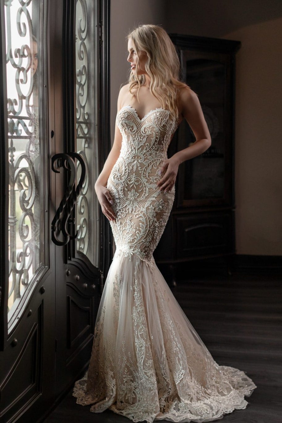 Naama & Anat Mermaid Wedding Dresses Sweetheart Lace Appliques Elegant Beach Wedding Dress Sweep Train Country Bridal Gowns