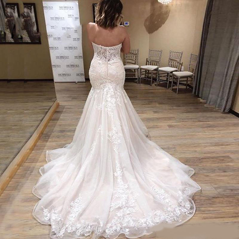 2020 Mermaid Wedding Dresses Off Shoulder Sweetheart Lace Appliques Plus Size wedding dresses bridal gowns vestidos de novia Custom Made
