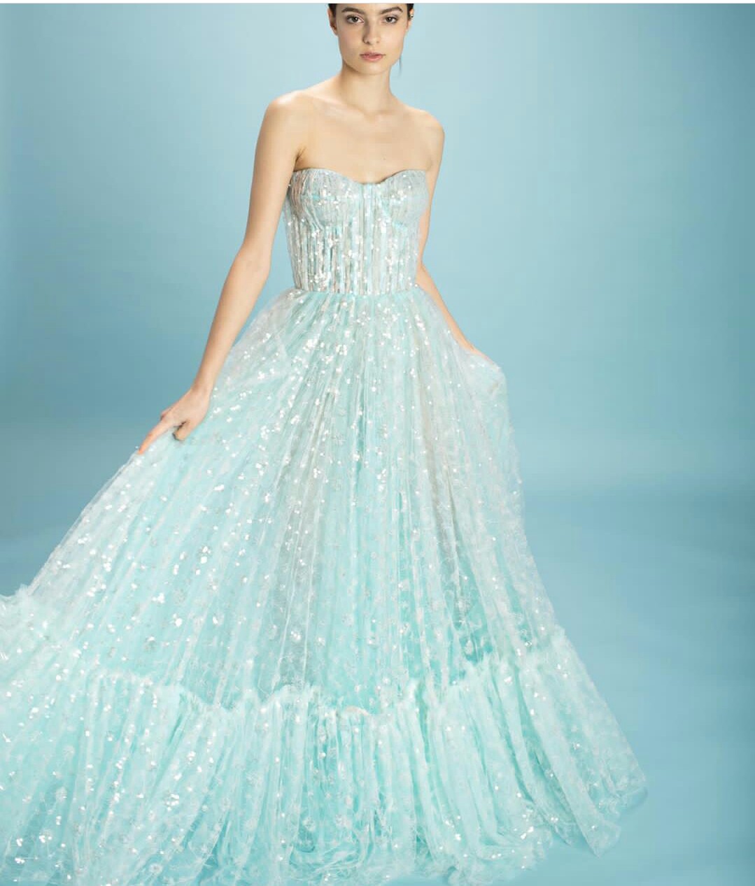 2020 Bling Bling Evening Gowns With Pocket Sweetheart Tulle A Line Glitter Prom Dress Floor Length Arabic Long Formal Dress