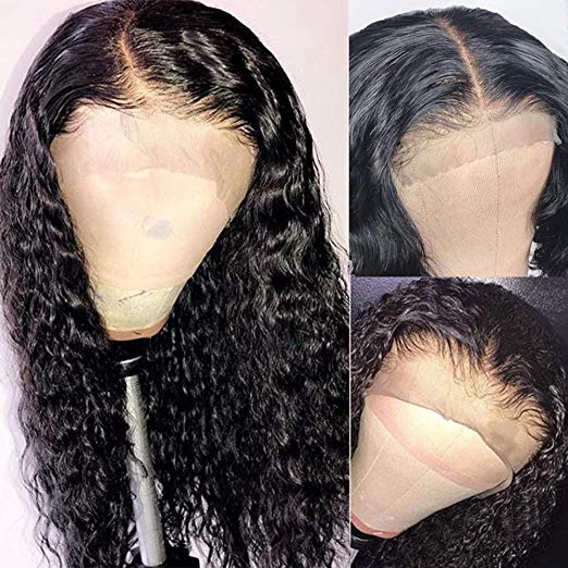 13x4 HD Transparent Lace Front Human Hair Wigs Deep Wave Lace Frontal Wig For Women Pre Plucked Brazilian