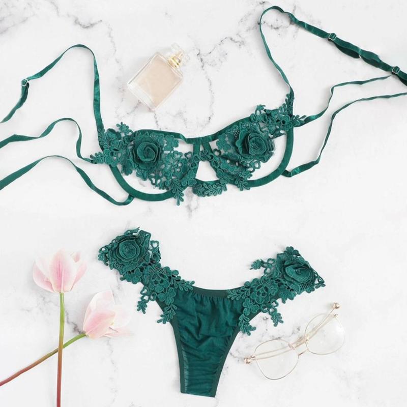 Women Underwear Soft Lace Sexy Breathable Underwear Sexy Lingerie Openwork Flower Bra Sleepwear Bra + G-string Set New Fashion #
Women Underwear Soft Lace Sexy Breathable Underwear Sexy Lingerie Openwork Flower Bra Sleepwear Bra + G-string Set New Fashion #