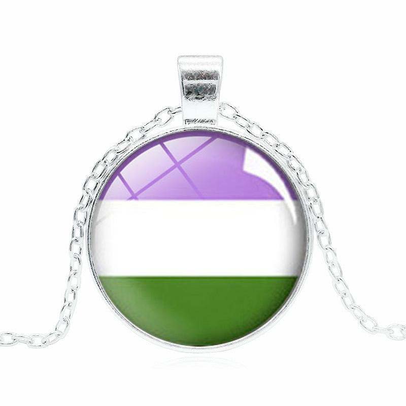 Gay Pride necklace Homosexual Time Gem Cabochon rainbow pendant necklace Fashion sweater chain accessories Free shipping