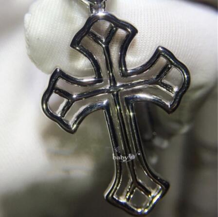Heart love Big Cross pendant necklace 925 Sterling silver 5A zircon Cz Party wedding Cross Pendant for women men Jewelry