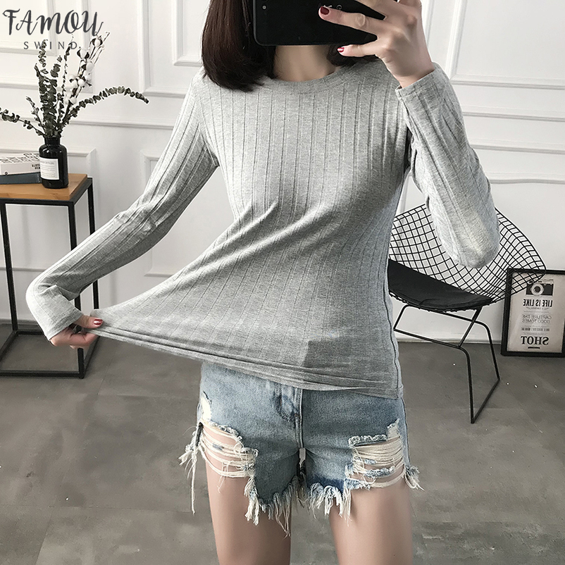 Striped Elastic T Shirt Women 2020 Spring Top V Neck Casual O Neck Long Sleeve Shirt Cotton T Shirts Tops Knitted Blusas, D00108 white
Striped Elastic T Shirt Women 2020 Spring Top V Neck Casual O Neck Long Sleeve Shirt Cotton T Shirts Tops Knitted Blusas, D00108 white