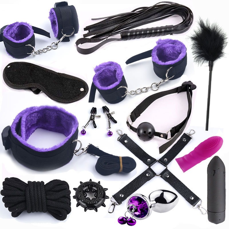 25 PCS Sex Toys For Women G Spot Dildo Vibratorn Butt Anal Plug Penis Cover Slave Games Hand s for Sex Whip Bdsm Bondage Set Y191207
