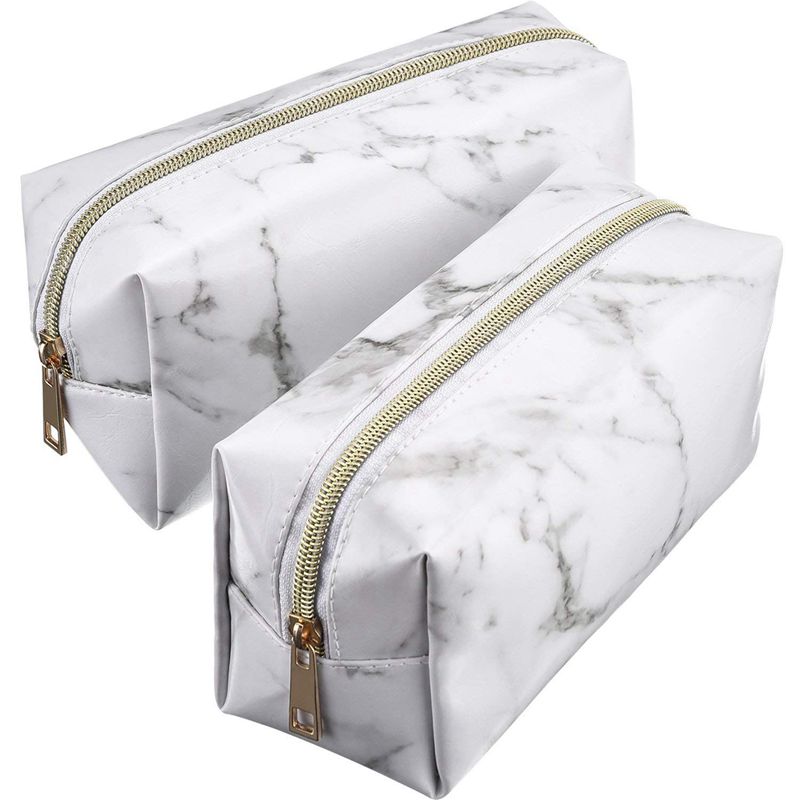 LJL-2 Pieces Cosmetic Toiletry Makeup Bag Pouch Gold Zipper Storage Bag Marble Pattern Portable Makeup Brushes, White
LJL-2 Pieces Cosmetic Toiletry Makeup Bag Pouch Gold Zipper Storage Bag Marble Pattern Portable Makeup Brushes, White