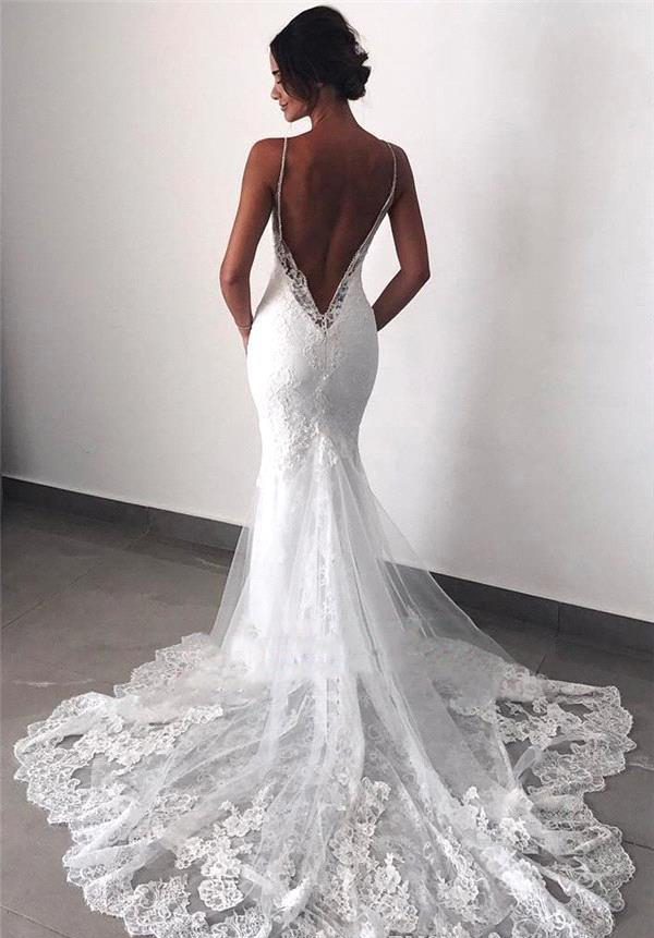 Backless Mermaid Wedding Dresses 2019 South African Black Girls Lace Garden Country Church Bride Bridal Gowns Custom Made Plus Size