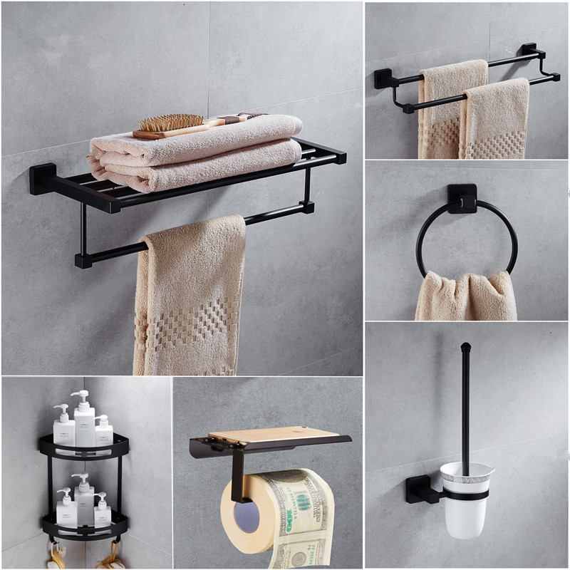 Bathroom Accessories Set Stainless Steel Black Bath Hardware Sets Towel Rack,Paper holder Toilet Brush Holder Towel Rack Hooks
Bathroom Accessories Set Stainless Steel Black Bath Hardware Sets Towel Rack,Paper holder Toilet Brush Holder Towel Rack Hooks