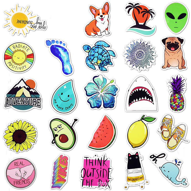 50pcs Puppy Kirky DIY Sticker Lot Cute Animal Posters Graffiti Skateboard Snowboard Laptop Lage Motorcycle Home Decal Gifts for Kids
