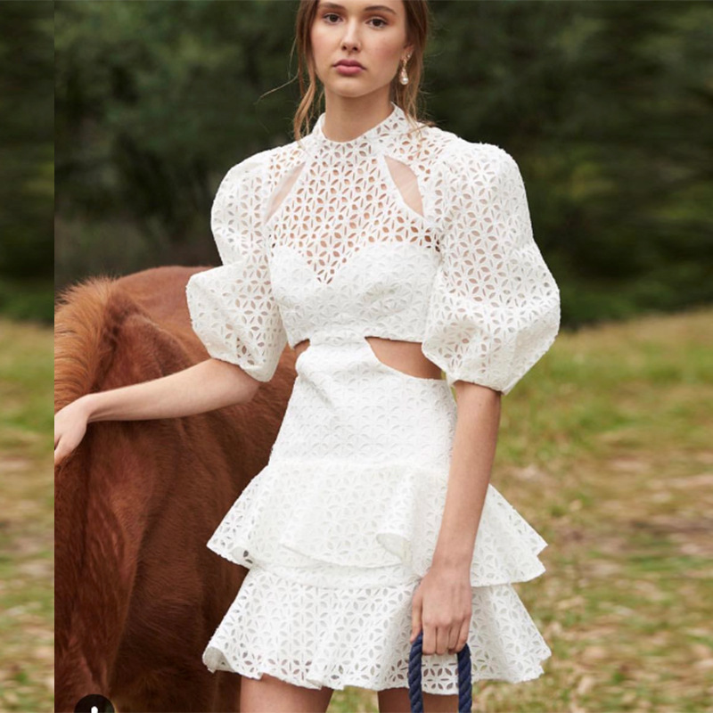 Women Dresses Runway 2019 High Quality Sexy Elegant White Hollow Out Lace Dress Women Summer Puff Lace Half sleeves Ruffles Party Dress, Same as picture
Women Dresses Runway 2019 High Quality Sexy Elegant White Hollow Out Lace Dress Women Summer Puff Lace Half sleeves Ruffles Party Dress, Same as picture