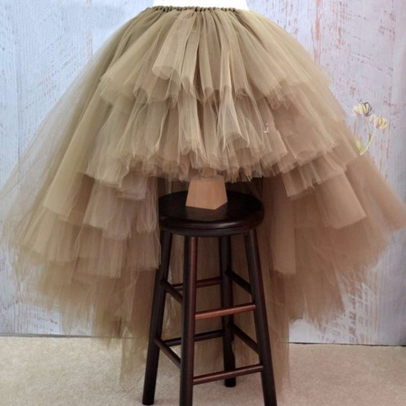 

New Arrival High Low Tulle Kids Skirt Custom Made Hi Lo Asymmetrical Chic Kids Dress Tiered Tulle Tutu Skirt, Gold