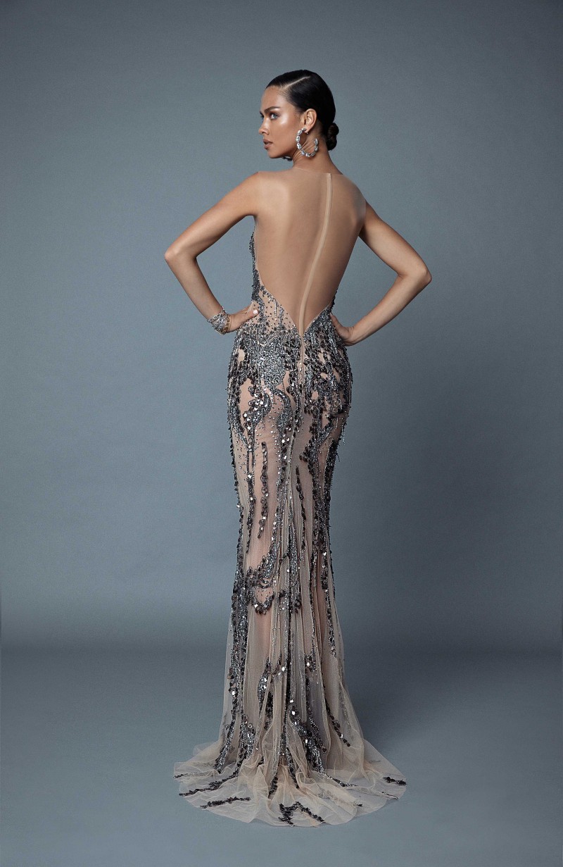 2019 Berta Mermaid Evening Dresses Sexy See Through Long Formal Prom Gowns Luxury Beading Crystal Dress Party Vestidos De Fiesta