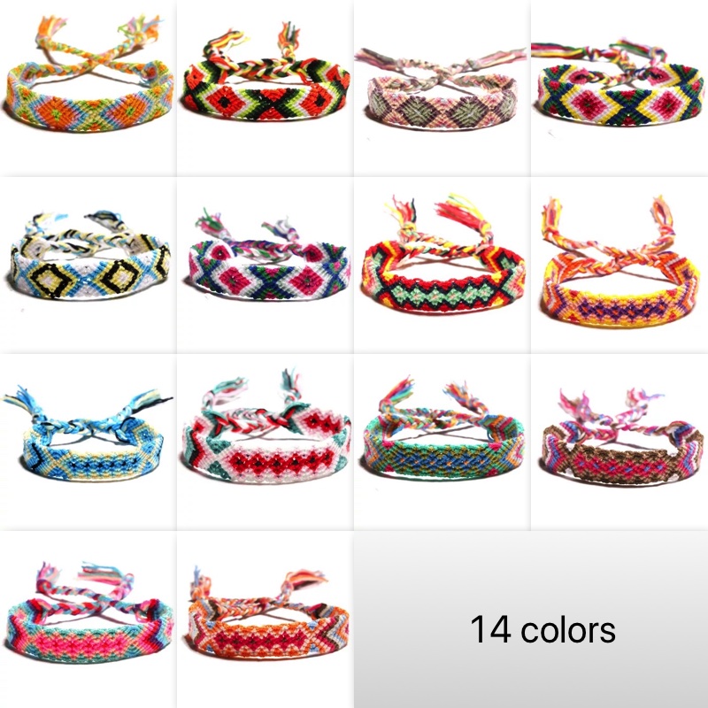 14 Colors Colorful Braided Charm Bracelets Handmade Weave Infinity Bracelet Lucky Friendship Hand Strap Nepalese National Style 20PCS/LOT