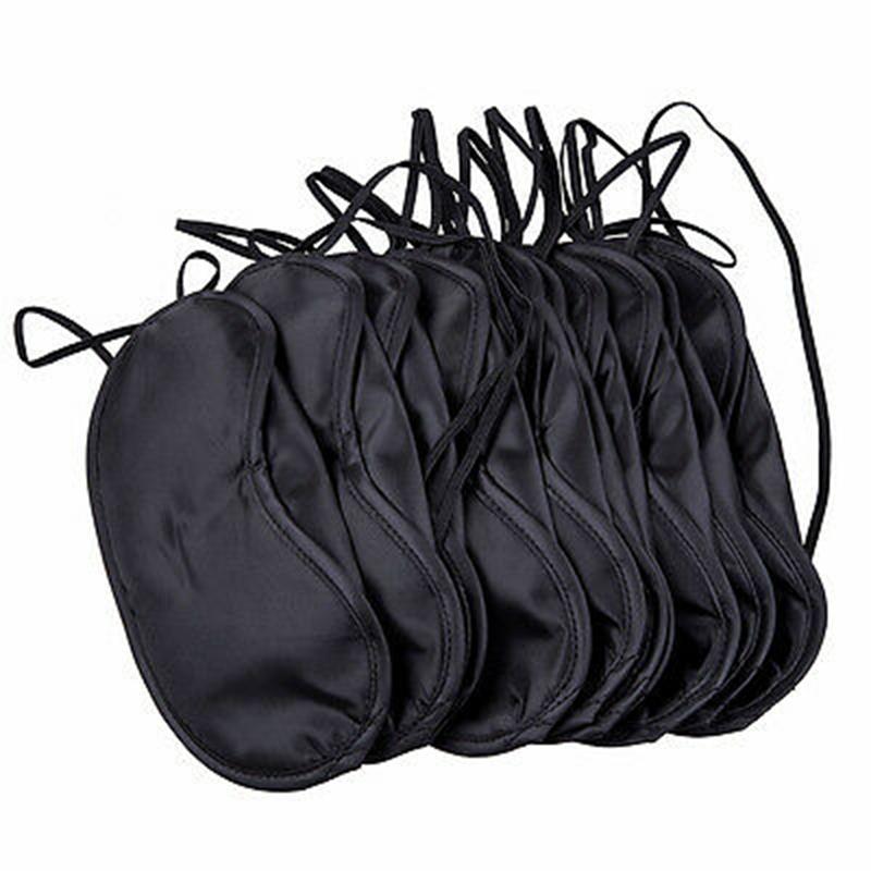 Black Eye Mask Shade Nap Cover Blindfold Masks For Sleeping Travel Soft Polyester Masks 4 Layer Mascaras Con Los Ojos Vendados Para Dormir