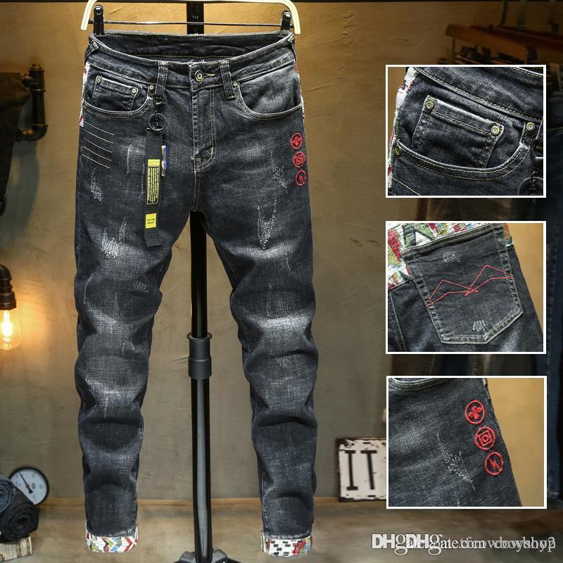 New Mens Distressed Ripped Biker Jeans Slim Fit Motorcycle Biker Denim For Men Fashion Designer Jeans 2020 skinny luxury jeans, 860
New Mens Distressed Ripped Biker Jeans Slim Fit Motorcycle Biker Denim For Men Fashion Designer Jeans 2020 skinny luxury jeans, 860