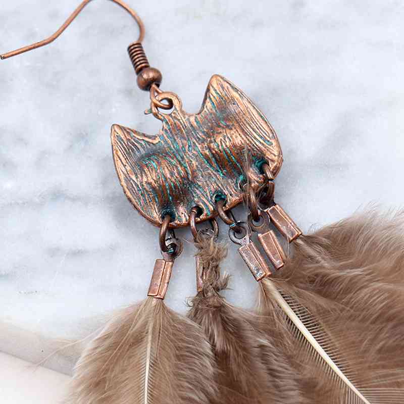 Owl Earrings Bronze Feather Owl Earrings Glamour Jewelry Earrings Cute Birthday, Easter Gifts for Women and Girls