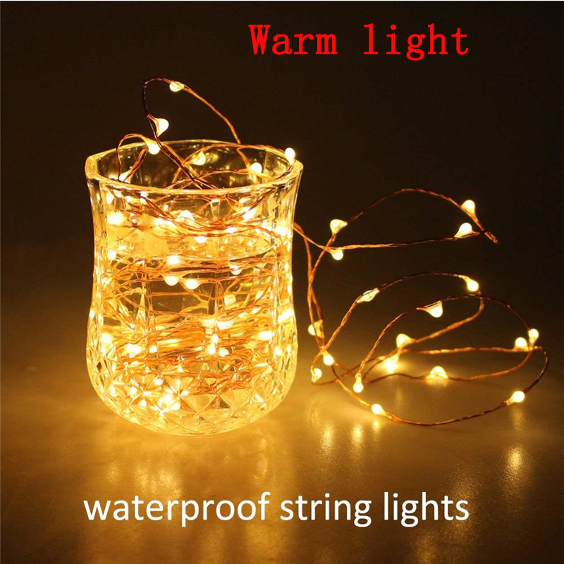 10M 33ft Silver Wire LED String Lights Fairy Garland Lamp Decorative Christmas With 8 Modes Remote Control Battery Powered