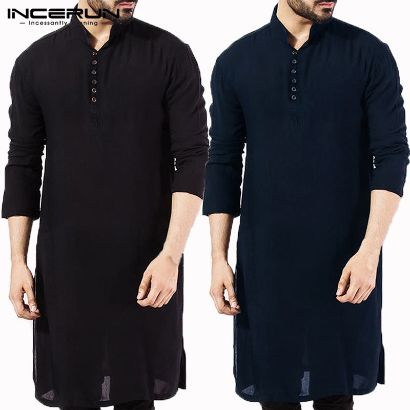 INCERUN Casual Men Shirt Cotton Long Sleeve Stand Collar Vintage Solid Stitched Long Tops Indian Kurta Suit Pakistani Shirt 5XL, Black
INCERUN Casual Men Shirt Cotton Long Sleeve Stand Collar Vintage Solid Stitched Long Tops Indian Kurta Suit Pakistani Shirt 5XL, Black