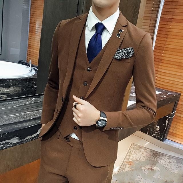 Fashion One Button Brown Groom Tuxedos Groomsmen Notch Lapel Mens Suits Blazers (Jacket+Pants+Vest+Tie) W:1295, Same as image
Fashion One Button Brown Groom Tuxedos Groomsmen Notch Lapel Mens Suits Blazers (Jacket+Pants+Vest+Tie) W:1295, Same as image