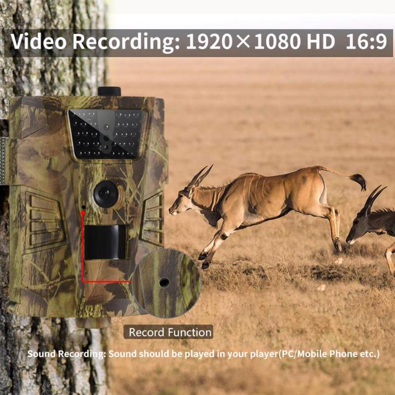HD Camera HT001B Trail Camera 12MP 1080P 30pcs Infrared LEDs 850nm Hunting IP54 Waterproof 120 Degree Angle Wild1