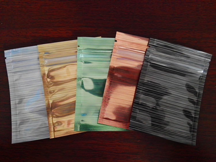 100pcs One Side Clear Drawing Aluminum Foil Zip Lock Bag Resealable Translucent Coffee Powder Gifts Trinkets Jewelry Cosmetics Packaging Pouches