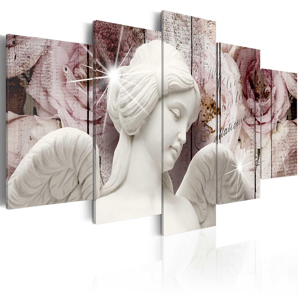 Unframed 5 Panels Lovely Angel Wall Art Decorative Paintings Canvas Print for Living Room Painting( No Frame )