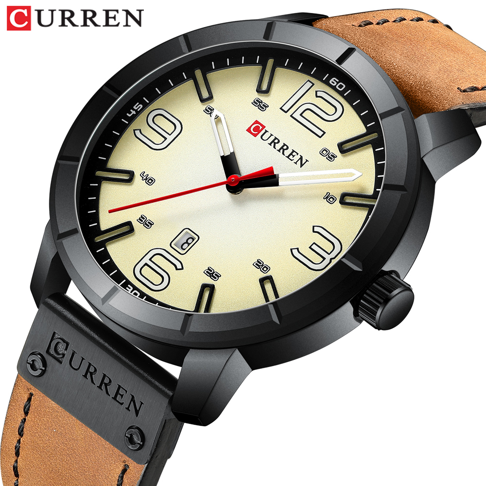 Fashion Brand CURREN Classic Men's Watch Waterproof Date Leather Strap Analog Military Quartz Wristwatch Clock Erkek Kol Saati, Slivery;brown
Fashion Brand CURREN Classic Men's Watch Waterproof Date Leather Strap Analog Military Quartz Wristwatch Clock Erkek Kol Saati, Slivery;brown