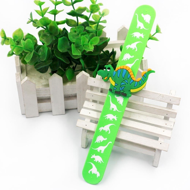 20 Pcs Lovely Animal Wristband Kids Rubber Bangle Cartoon Dinosaur Charm Bracelet Children Birthday Party Gift Wholesale