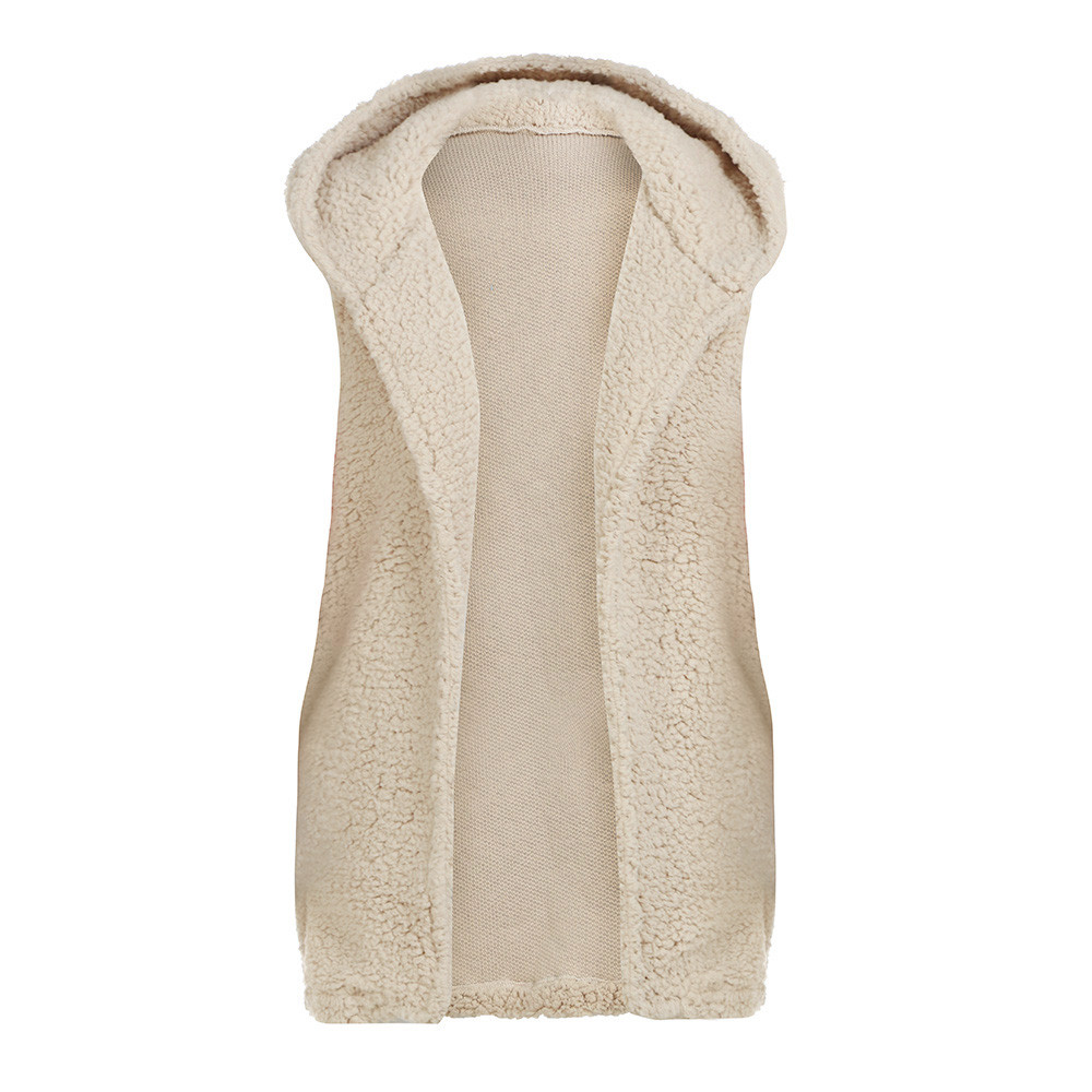 Women's Vests Sexy Womens Vest Winter Warm Hoodie Open Outwear Casual Cardigan Coat Faux Fur Zip Up Sherpa Jacket Fashion Female Girl