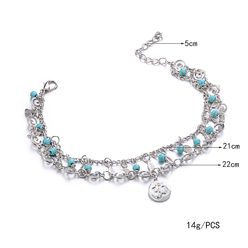 Leaf anklet bracelet layered boho style metal anklet beach sea hawaii lady romantic sexy