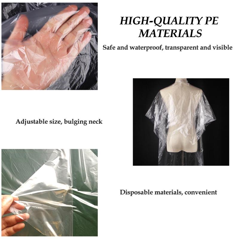 Disposable Aprons Hair Dye Cape Durable PE Waterproof Apron Hair Salon Haircut Emu Transparent Hairdressing Cloth