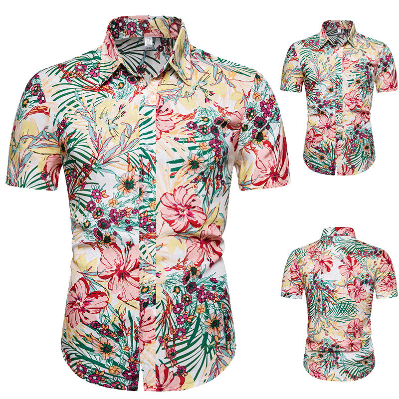 2020 Hawaiian Flower Shirt New Men's Casual Fashion Short Sleeve Lapel Shirt -3XL CS136, White;black
2020 Hawaiian Flower Shirt New Men's Casual Fashion Short Sleeve Lapel Shirt -3XL CS136, White;black